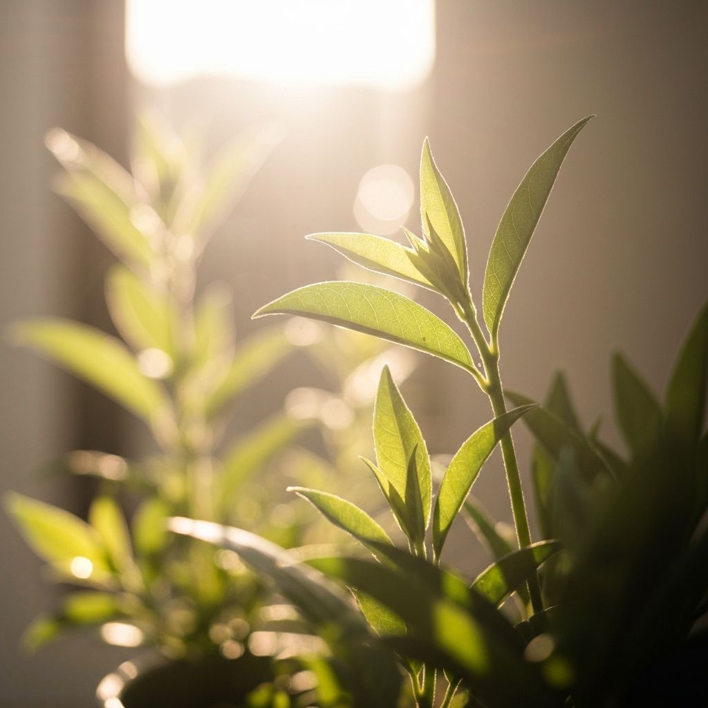 Folhagens verdes com luz natural